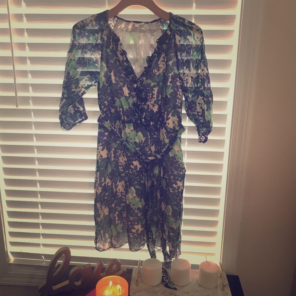 Green & Purple Shoshanna dress.